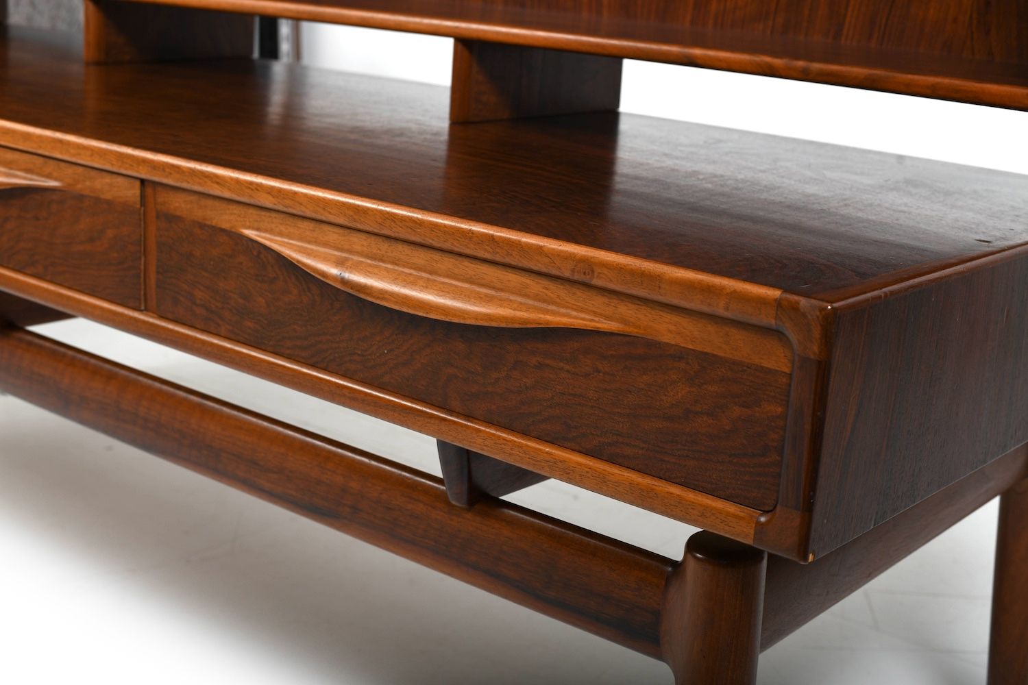Kurt østervig Low Walnut Sideboard With Bookcase Top 1950s photo 5550.0