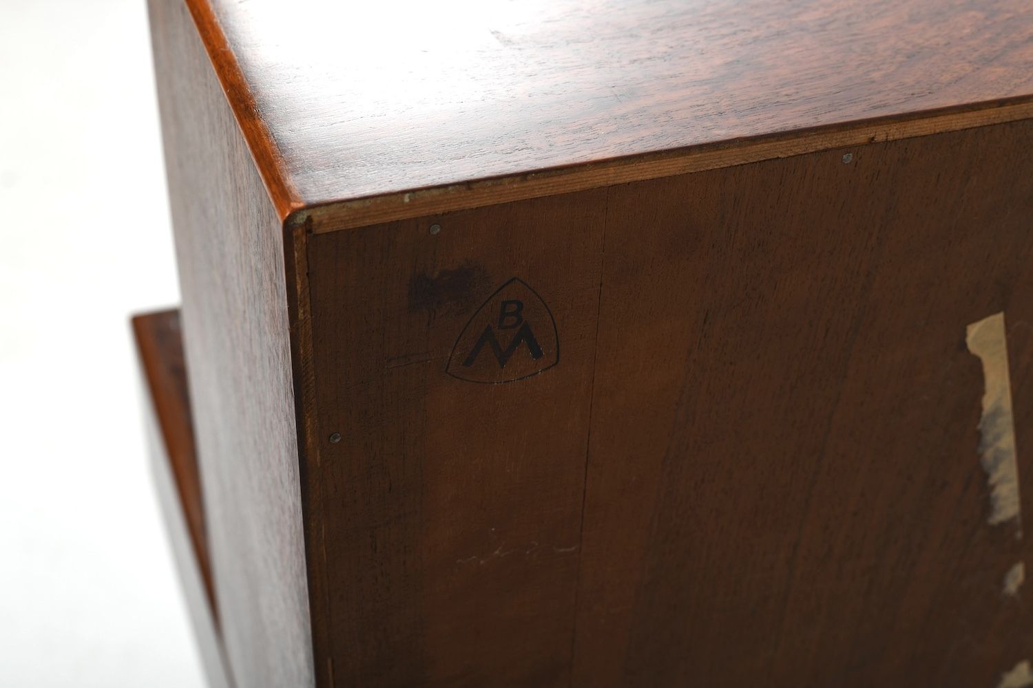 Furniture Kurt østervig Low Walnut Sideboard With Bookcase Top 1950s photo