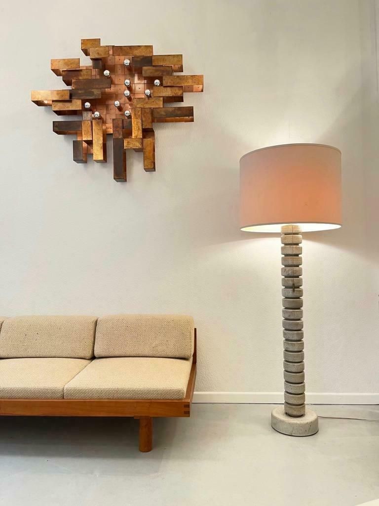 Glazed Stoneware Ceramic Floor Lamp By Edouard Chapallaz, Switzerland Ca. 1960s photo furniture
