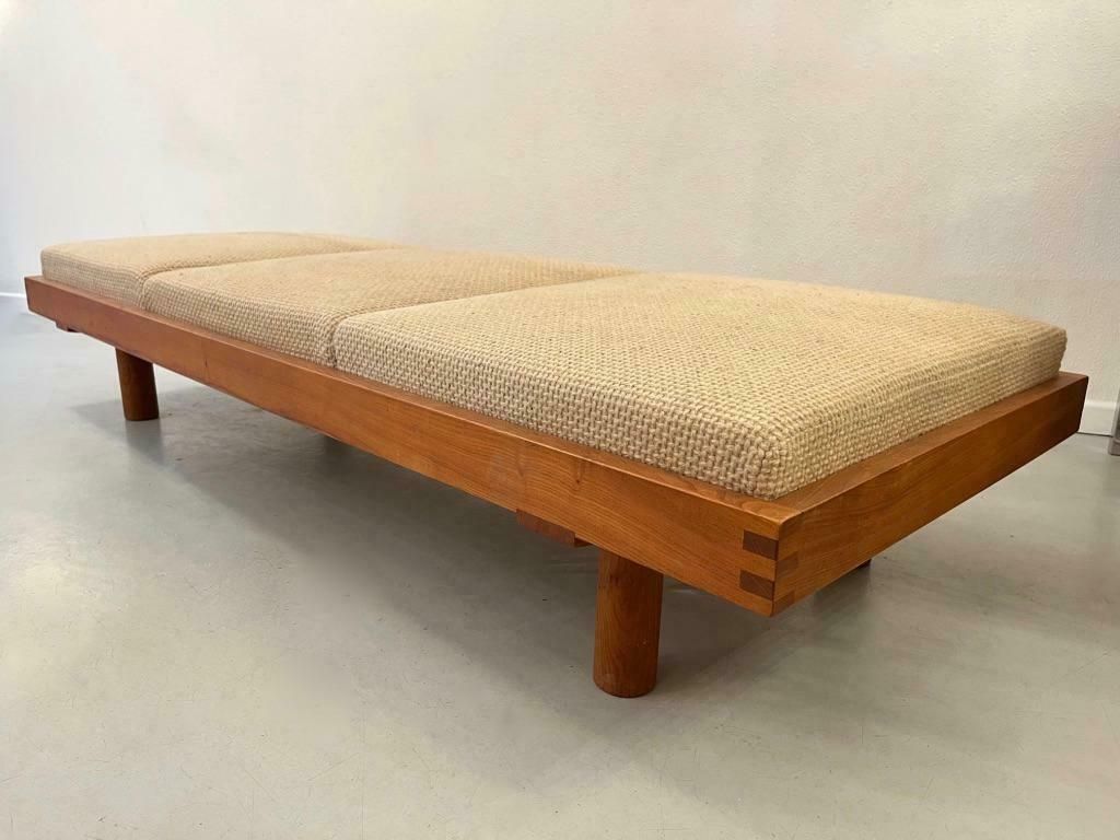 French Elm Daybed / Bench L09 By Pierre Chapo, France 1960 photo vintage