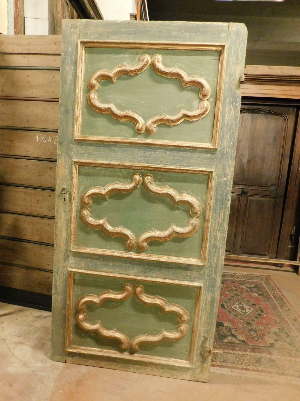 Interior Door In First Lacquer Blue Tones, One Leaf Without Frame, Italy photo furniture