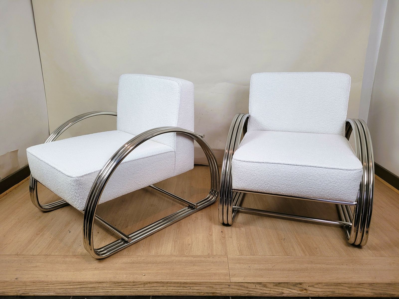 Ralph Lauren, Pair Of Large Chrome Armchairs, 20th Century photo buy
