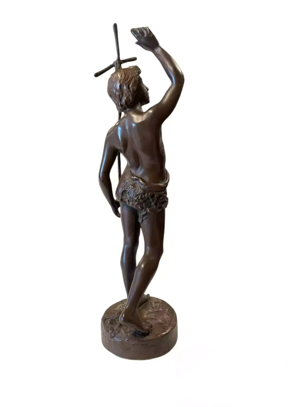 Emile Laporte (1858 1907) & Siot Paris Bronze Figure Of A Boy With Cross