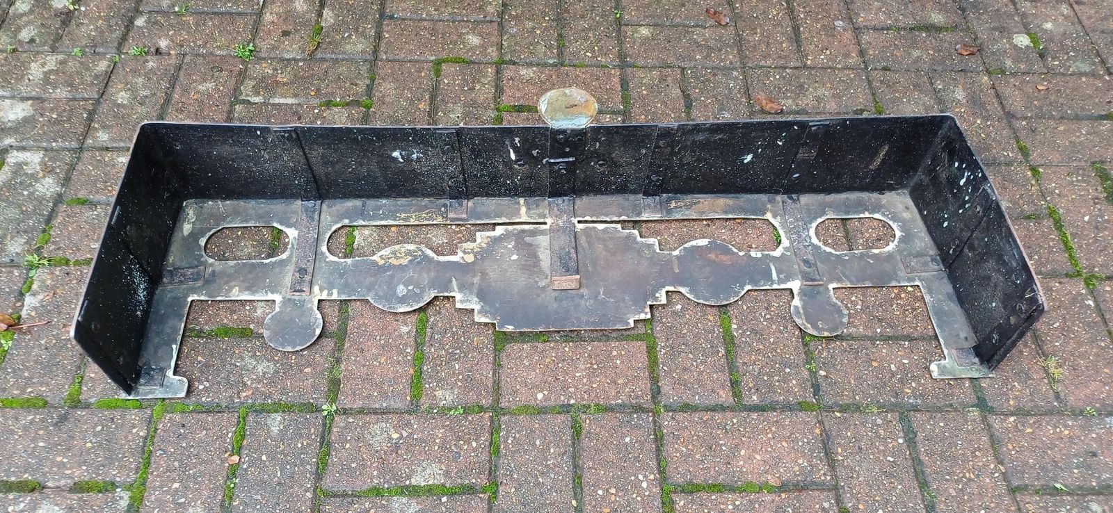 photo for sale Huge Heavy Vintage Brass And Iron Victorian Fireplace Fender