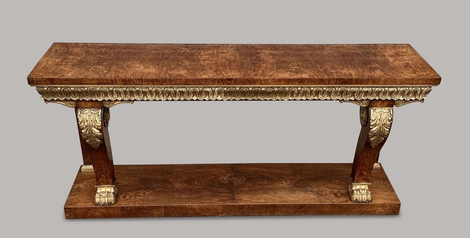 Magnificent Regency Pollard Oak And Giltwood Console Table photo for sale