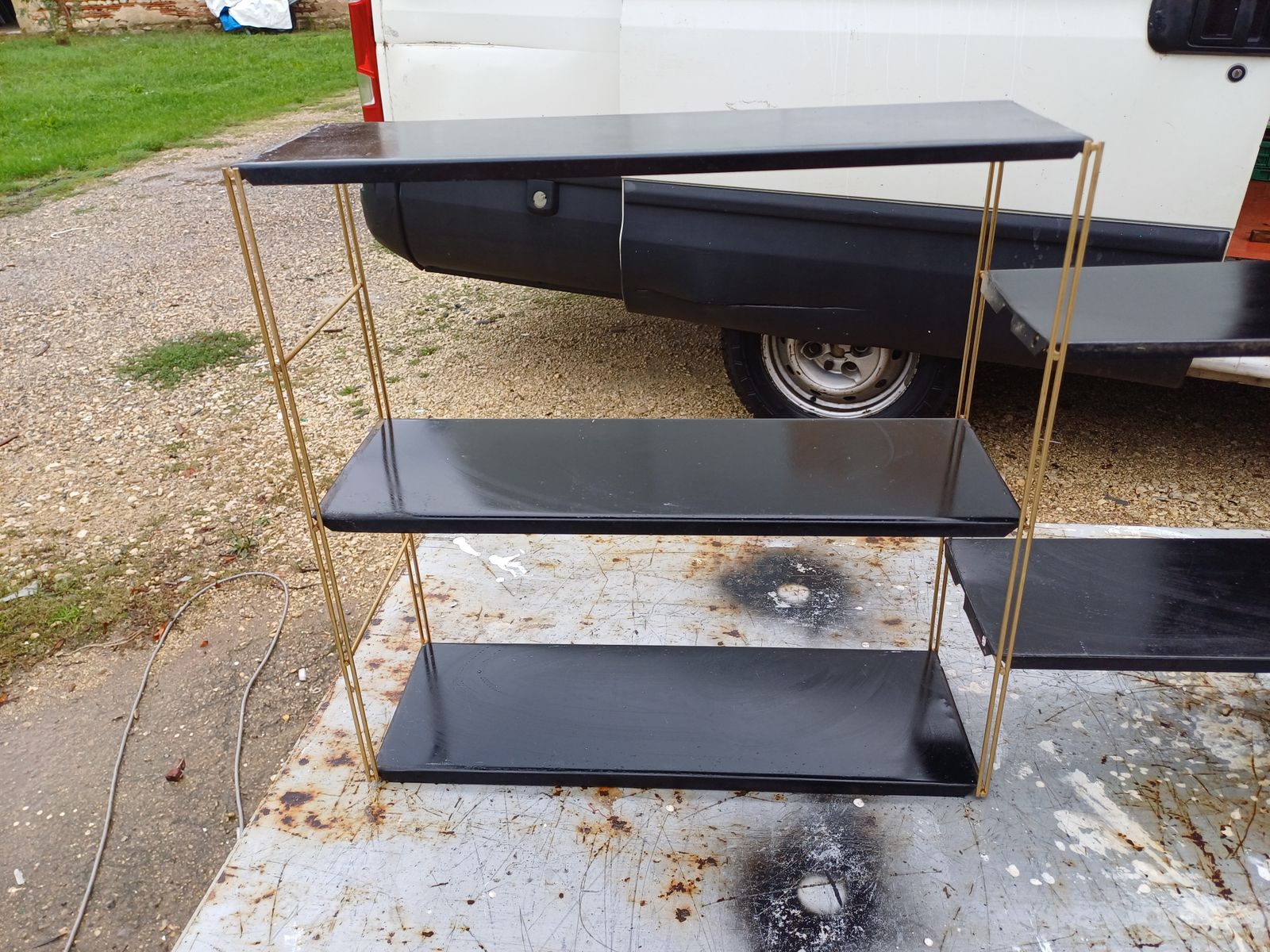Pair Of String Tomado Shelves From The 1960s photo furniture