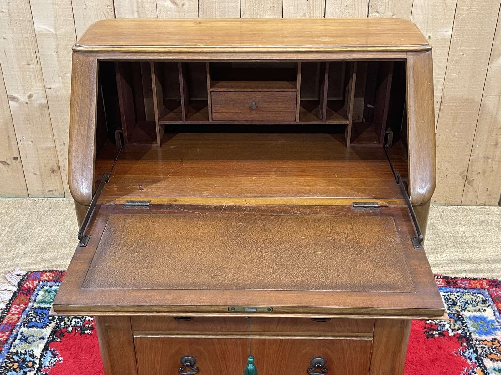 English Walnut Secretary Desk From The 1960s photo Furniture