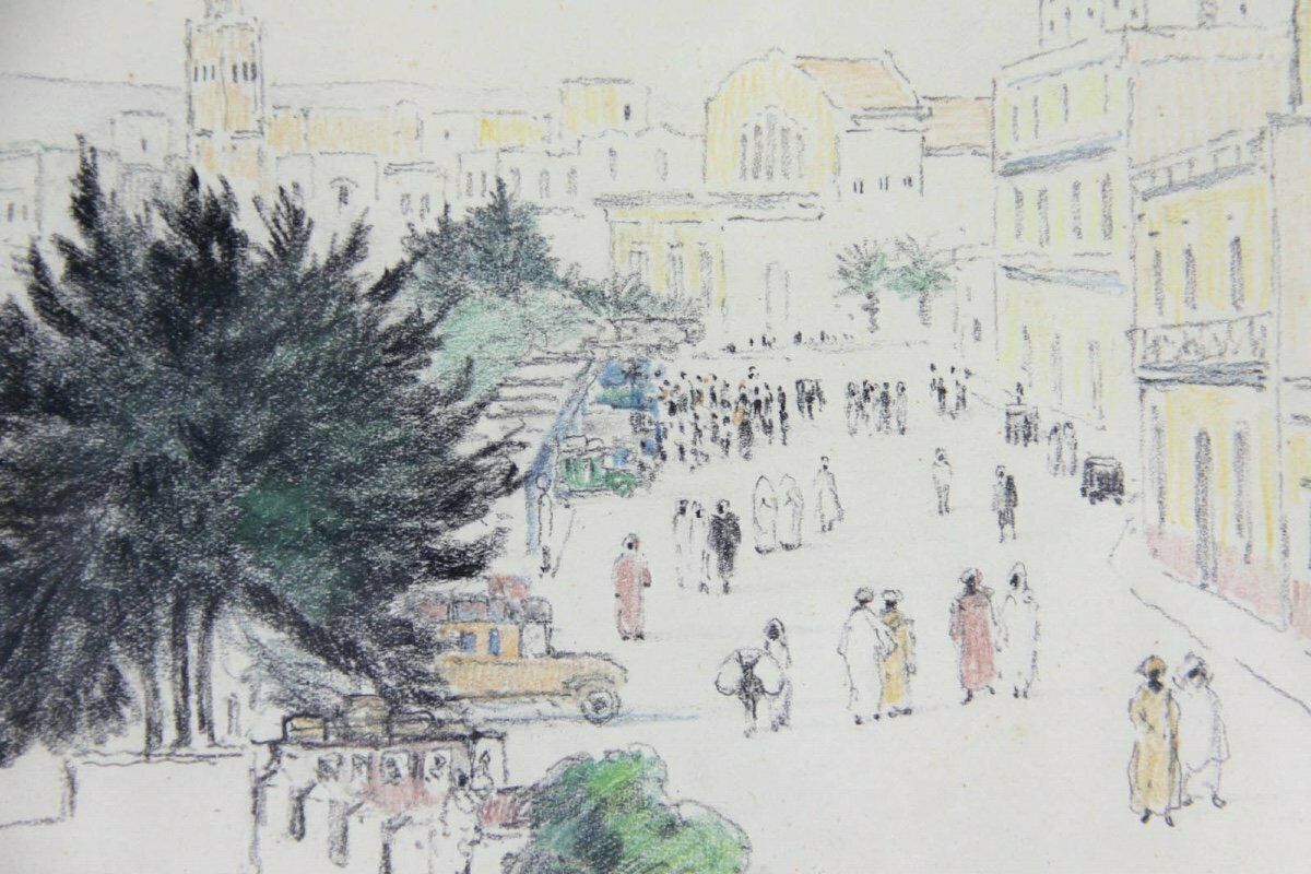 Georges Manzana Pissarro (1871 1961) The Coach Station In Mazagan, Morocco photo furniture