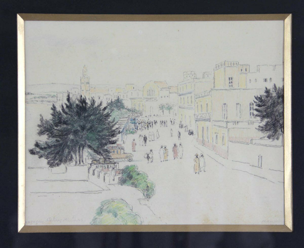Georges Manzana Pissarro (1871 1961) The Coach Station In Mazagan, Morocco photo for sale