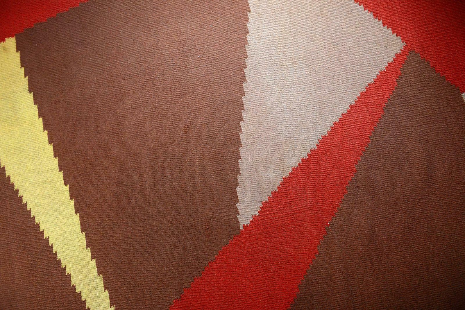 Mid Century Modern Geometric Carpet By Antonin Kybal, Mid Century Modern Geometric Rug, Vintage Rug, Modernist Rug, Modernist Carpet, photo 1305.0