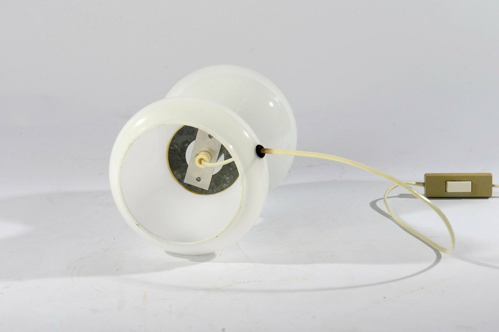 Vintage Milky Glass Desk Lamp By Ivan Jakeš, 1970s, Mid Century Glass Lamp, Opaline Glass Lamp. photo 198.0