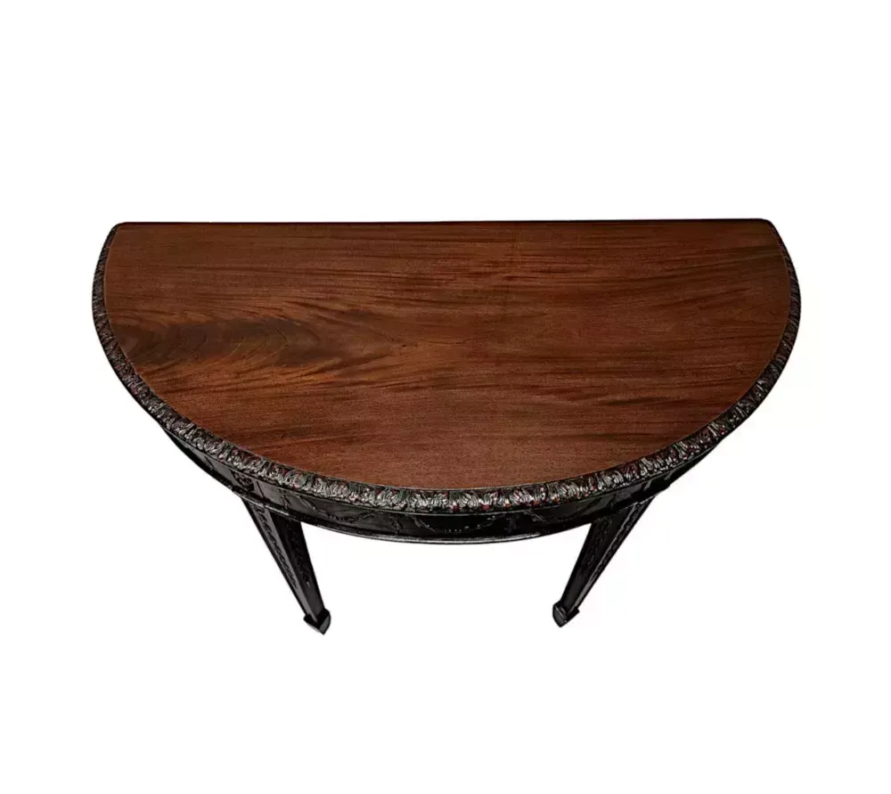 A Very Fine Late 19th Century Adams Design Demi Lune Hall Or Console Table photo furniture