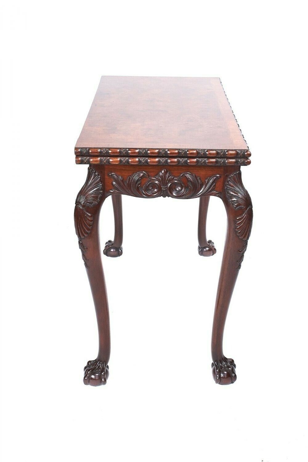 Fine Georgian Revival Walnut & Carved Irish Card Table, Circa 1900 photo Furniture