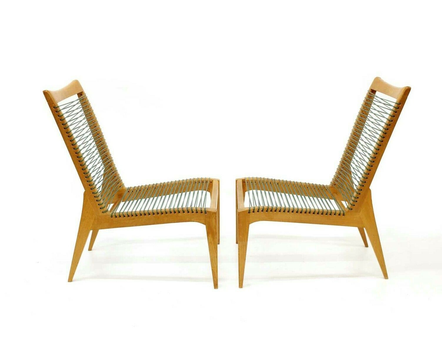 Pair Of Louis Sognot Low Lounge Chairs, France, 1950s photo vintage
