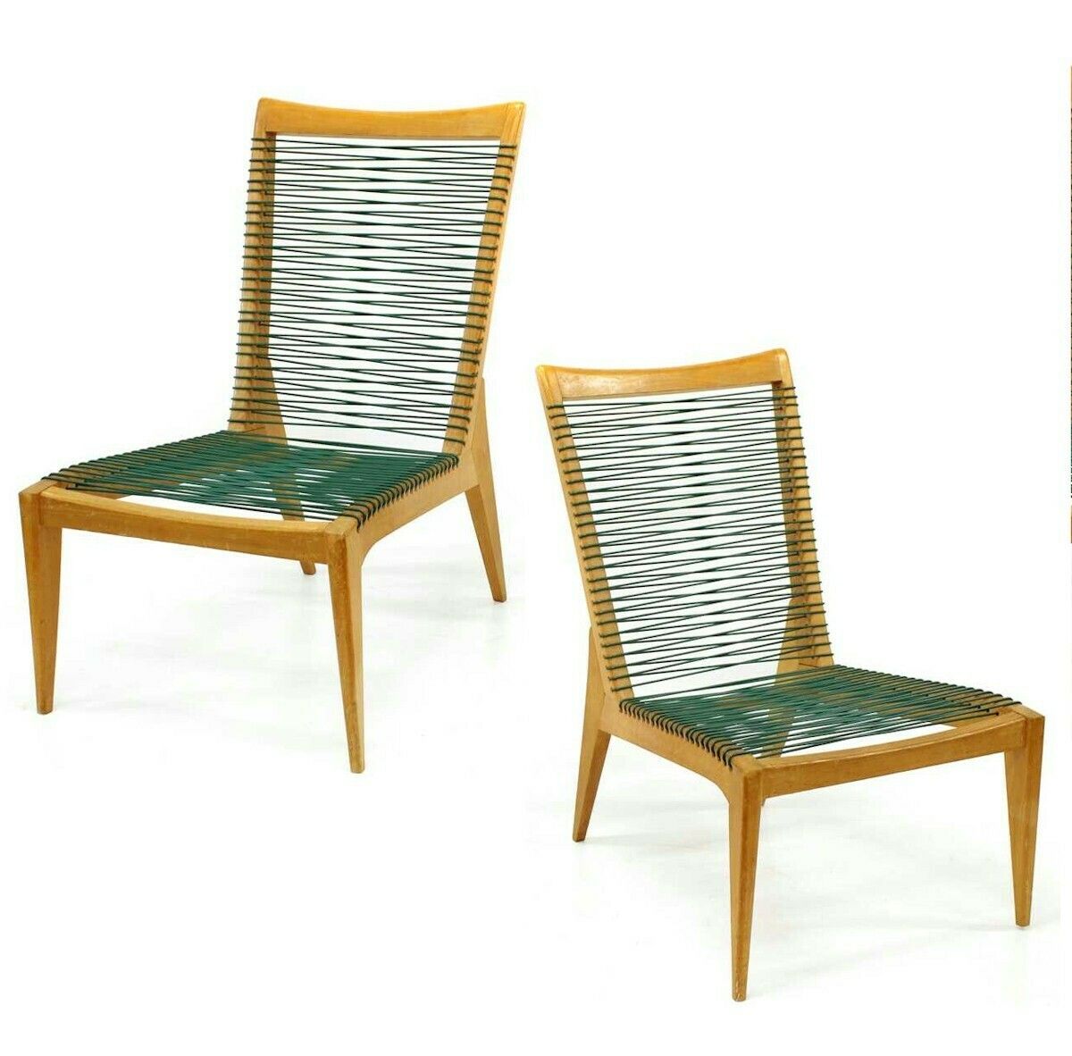 photo for sale Pair Of Louis Sognot Low Lounge Chairs, France, 1950s