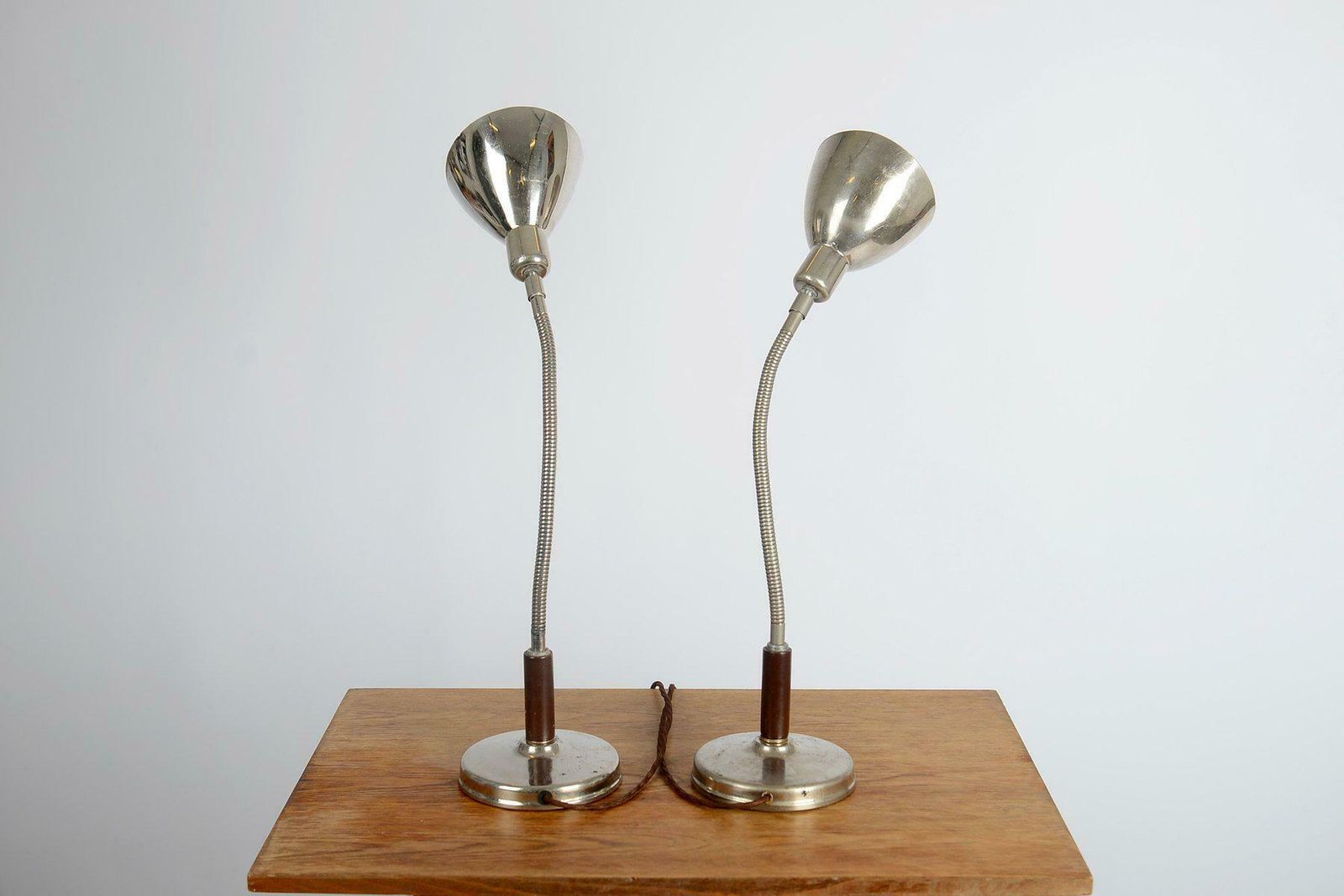 Bauhaus Nickel Table Lamps By Franta Anyz, 1930s, Modernist Lamps, photo for sale