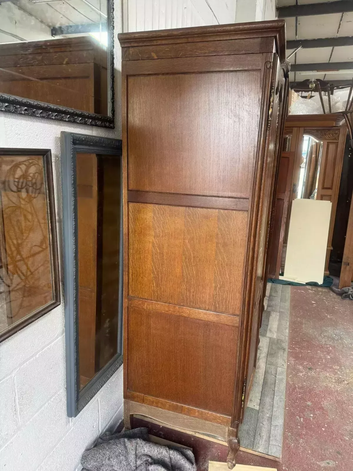 Vintage Oak Louis XV Style French Armoire 5 Door Wardrobe photo 1850.0