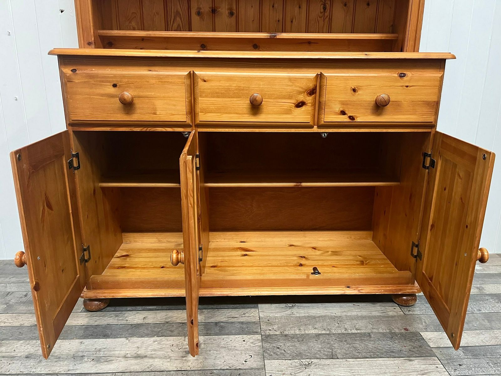 Custom Painted Upcycled Furniture. Vintage Country Farmhouse Medium Pine Welsh Dresser Cupboard Storage photo Furniture