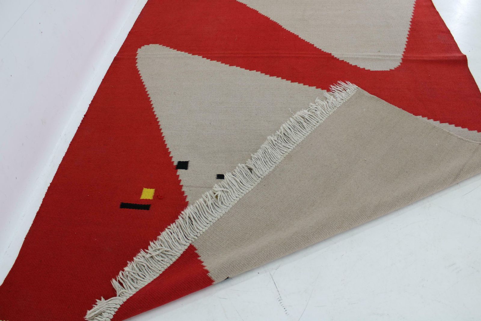 photo furniture 1960s Wool Abstract Rug, Czechoslovakia