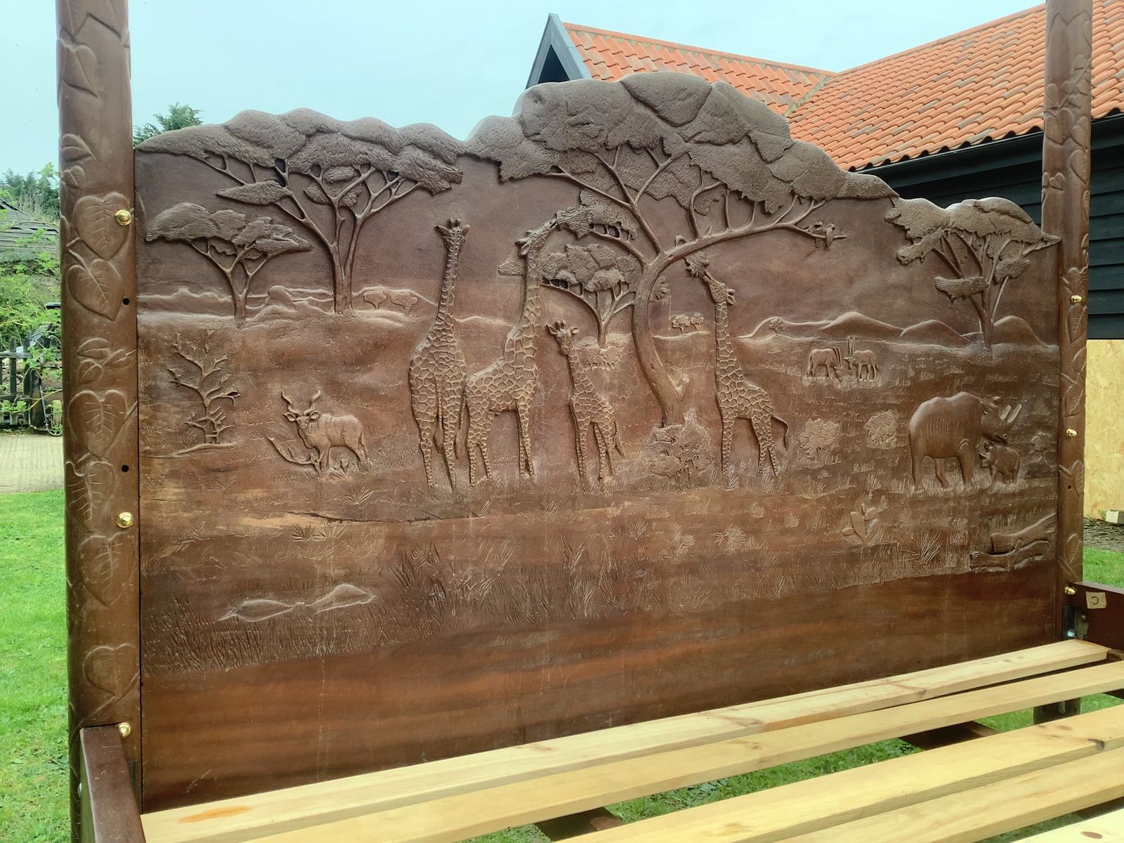 African Hand Carved Bed photo 3200.0
