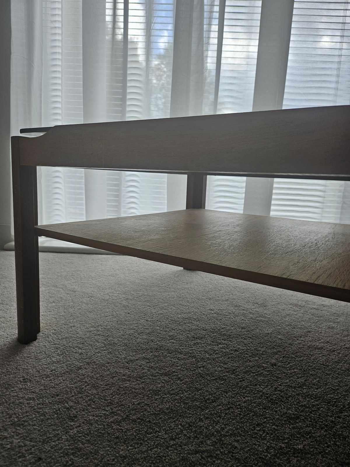 Mid Century Myer Teak Smoked Glass Coffee Table photo for sale