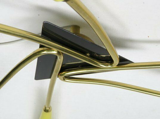 photo for sale Sputnik Ceiling Light In Brass And Yellow, 1950s