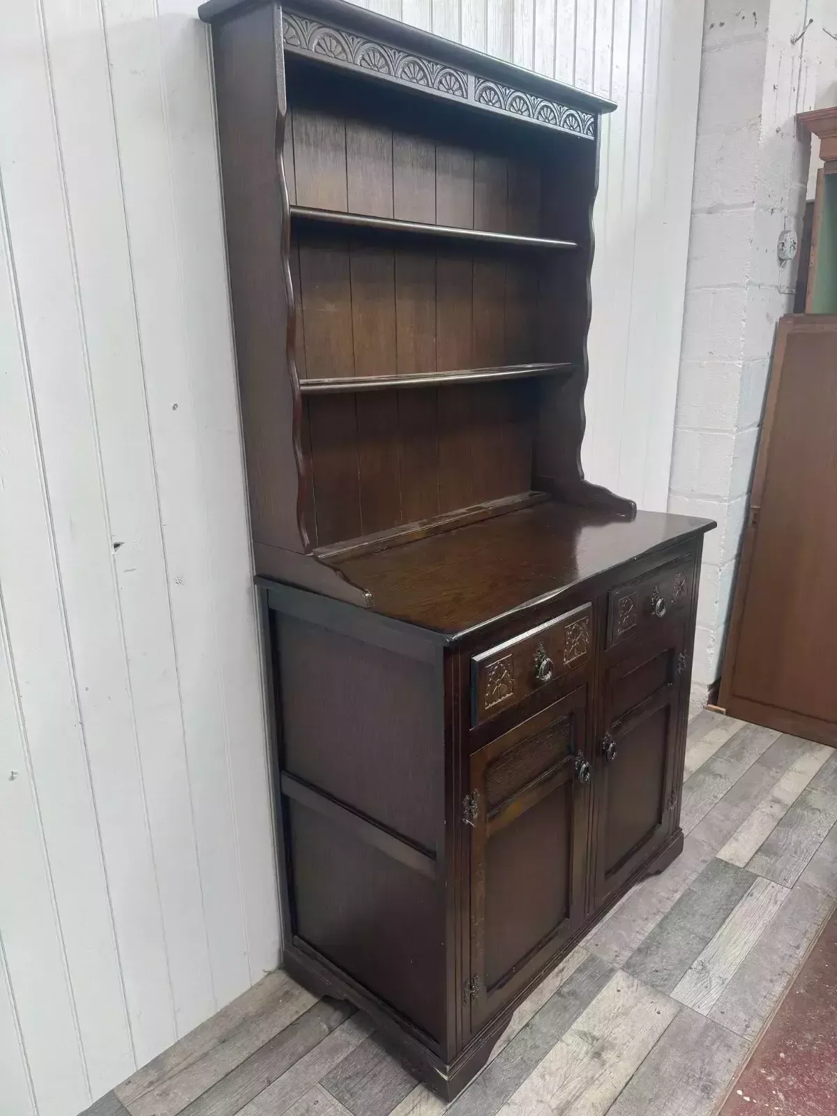Custom Painted Upcycled Furniture Vintage Small Carved Welsh Dresser photo furniture