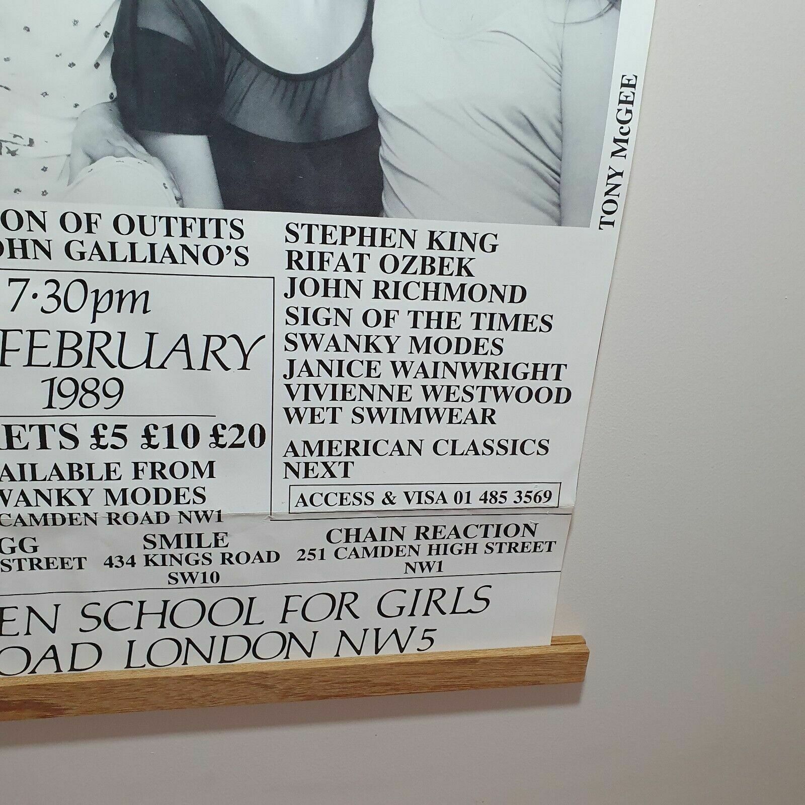 photo for sale Rare Tony Mcgee Poster 80s Fashion Show Camden Girls, Vivienne Westwood Etc 1989