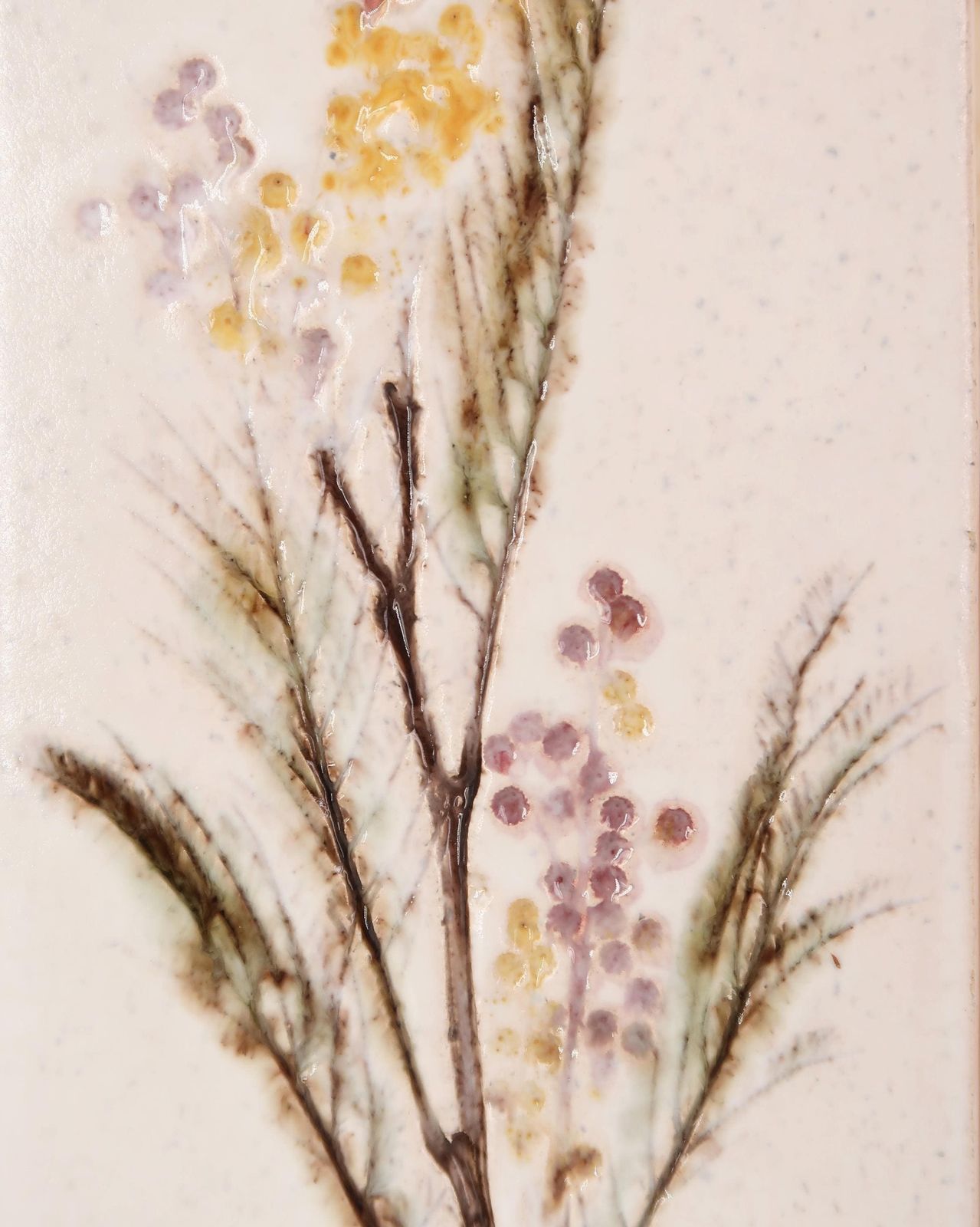 French White Ceramic Vase Raymonde Leduc, Vallauris 1960s / Herbarium, Roger Capron Style, Nature photo 177.0