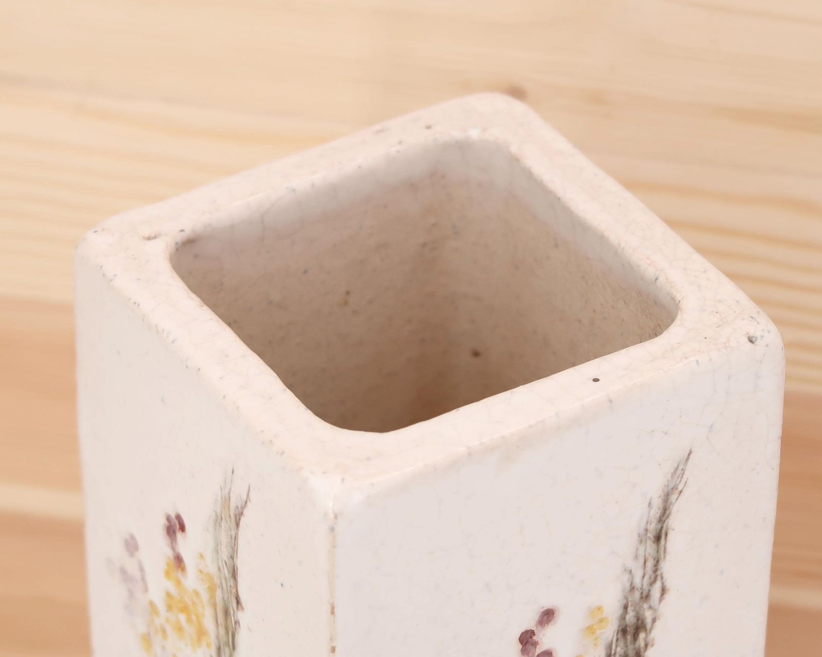 French White Ceramic Vase Raymonde Leduc, Vallauris 1960s / Herbarium, Roger Capron Style, Nature photo vinterior
