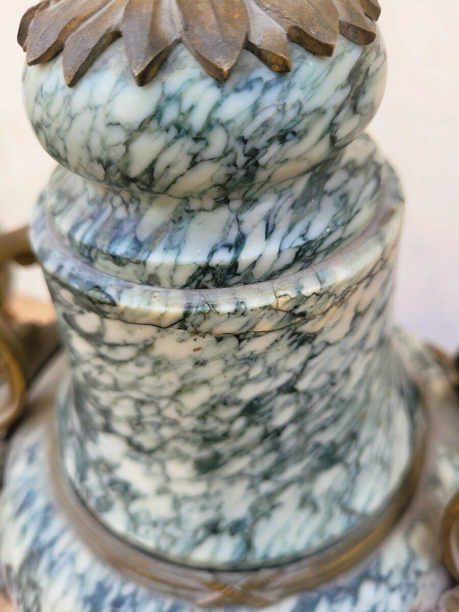 photo for sale Pair Of Marble And Bronze Cassolettes, 19th Century