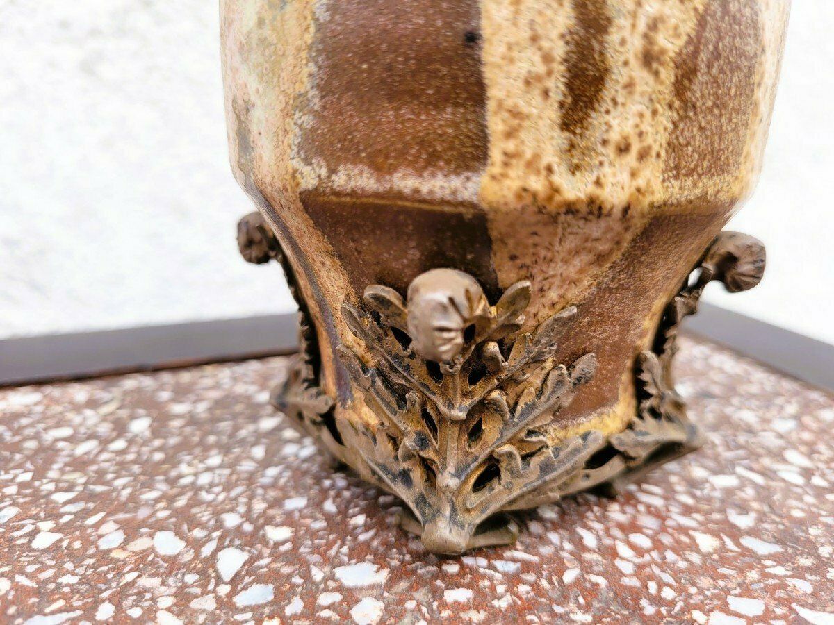 photo for sale C Greber, Flamed Stoneware Vase, Art Nouveau, Early 20th Century