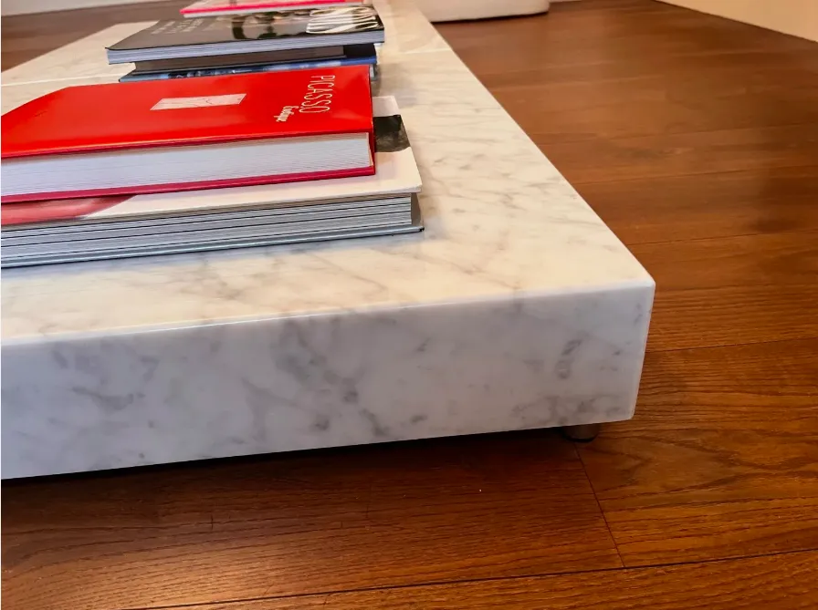 Living Divani   Menhir, Solid Carrara Marble, Set Of 2 Square Coffee Tables photo Furniture