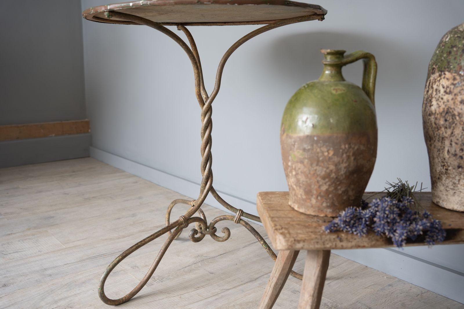 French Bistro Twisted Iron Table photo for sale