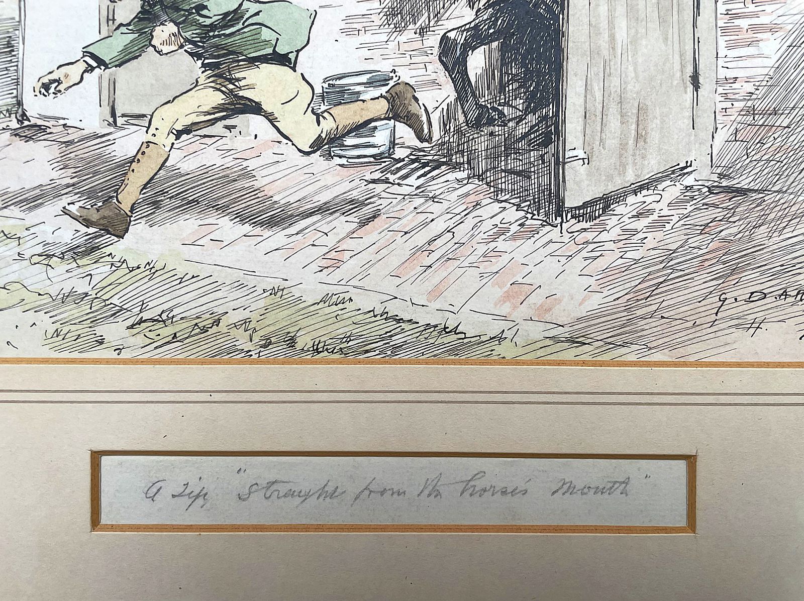 Superb Edwardian Watercolour By George Denholm Armour (1864 1949)   "Straight From The Horses Mouth" photo 145.0