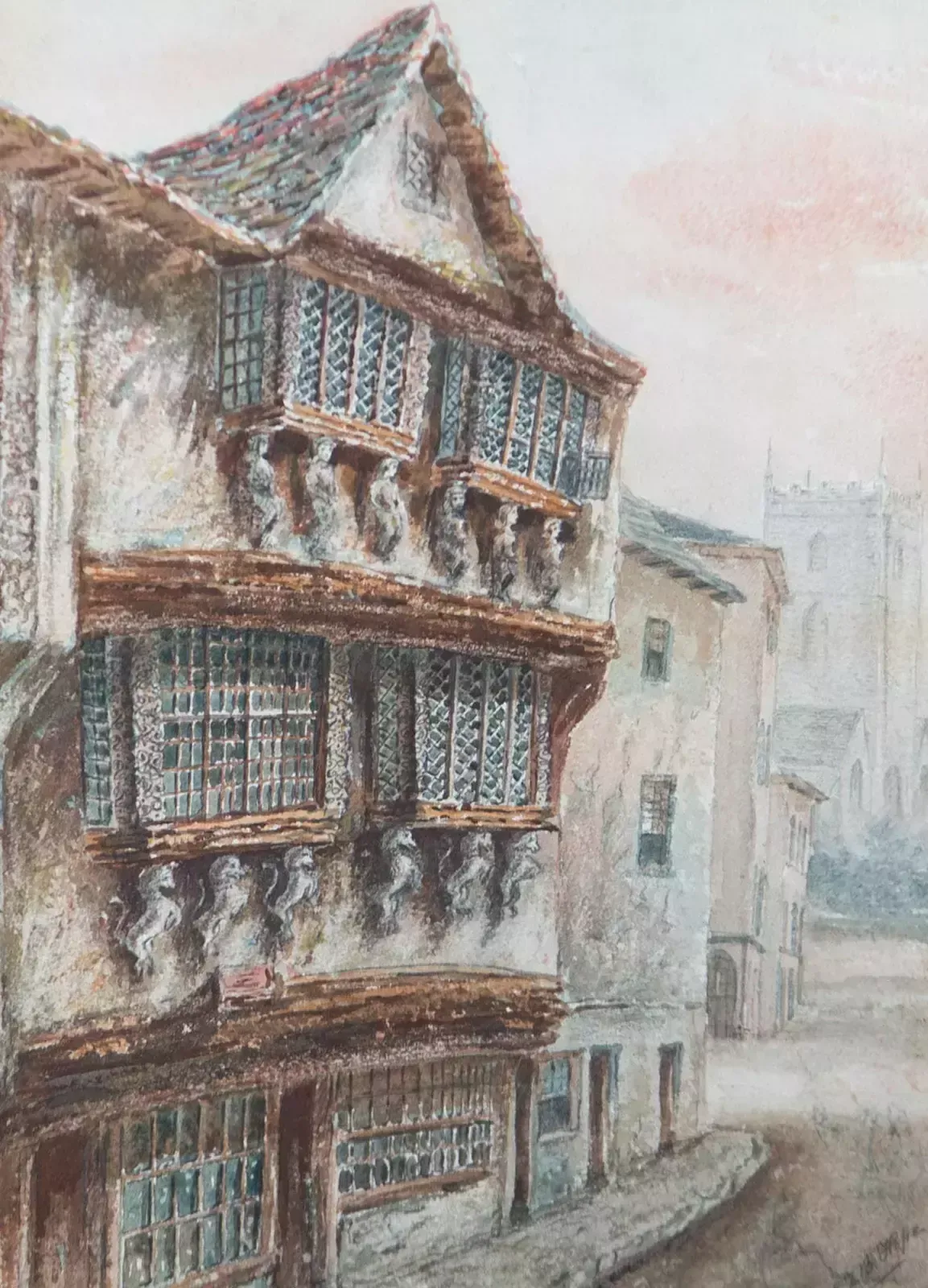 E.L.B. Hope   Late 19th Century Watercolour, Street Scene photo furniture