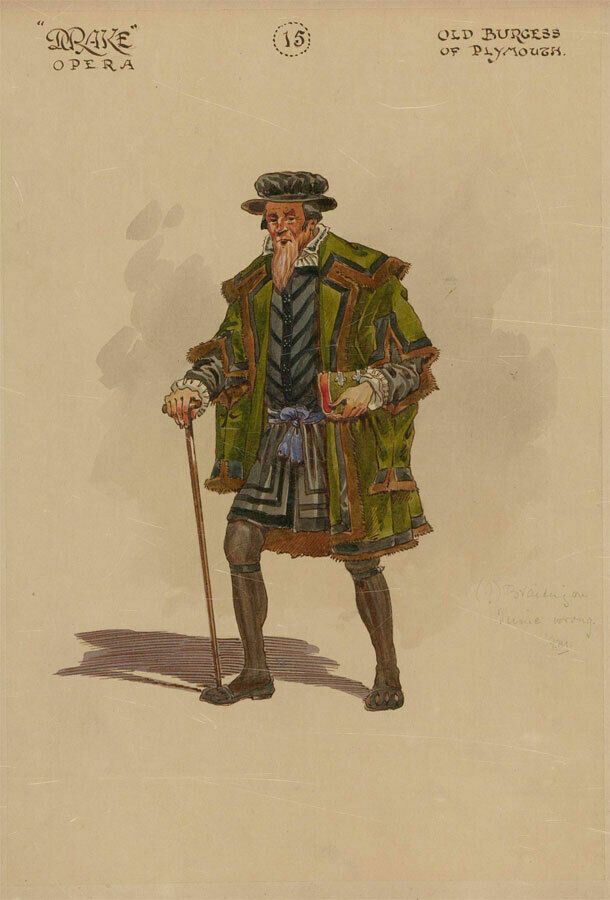 After William Charles Pitcher Ri (1858 1925)   C.1917 Watercolour, Old Burgess photo for sale