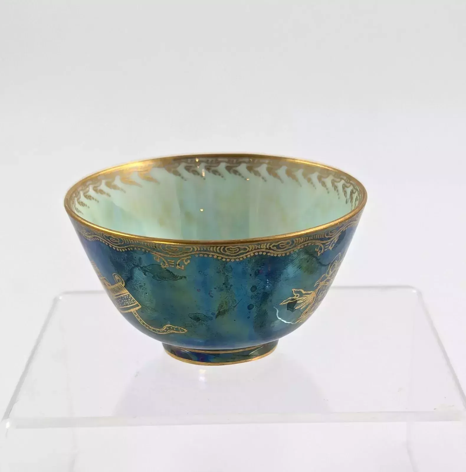 Daisy Makeig Jones Mottled Blue Lustre Bowl, Wedgwood, C. 1915 photo vinterior