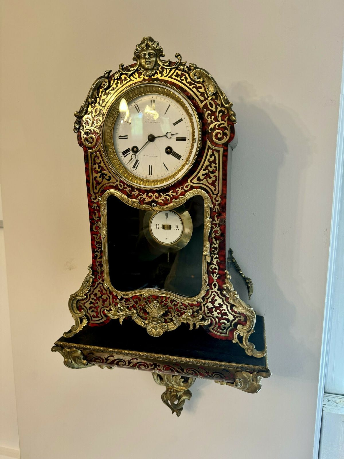 Antique 19th Century Quality French Boulle Bracket Clock With Original Bracket photo furniture