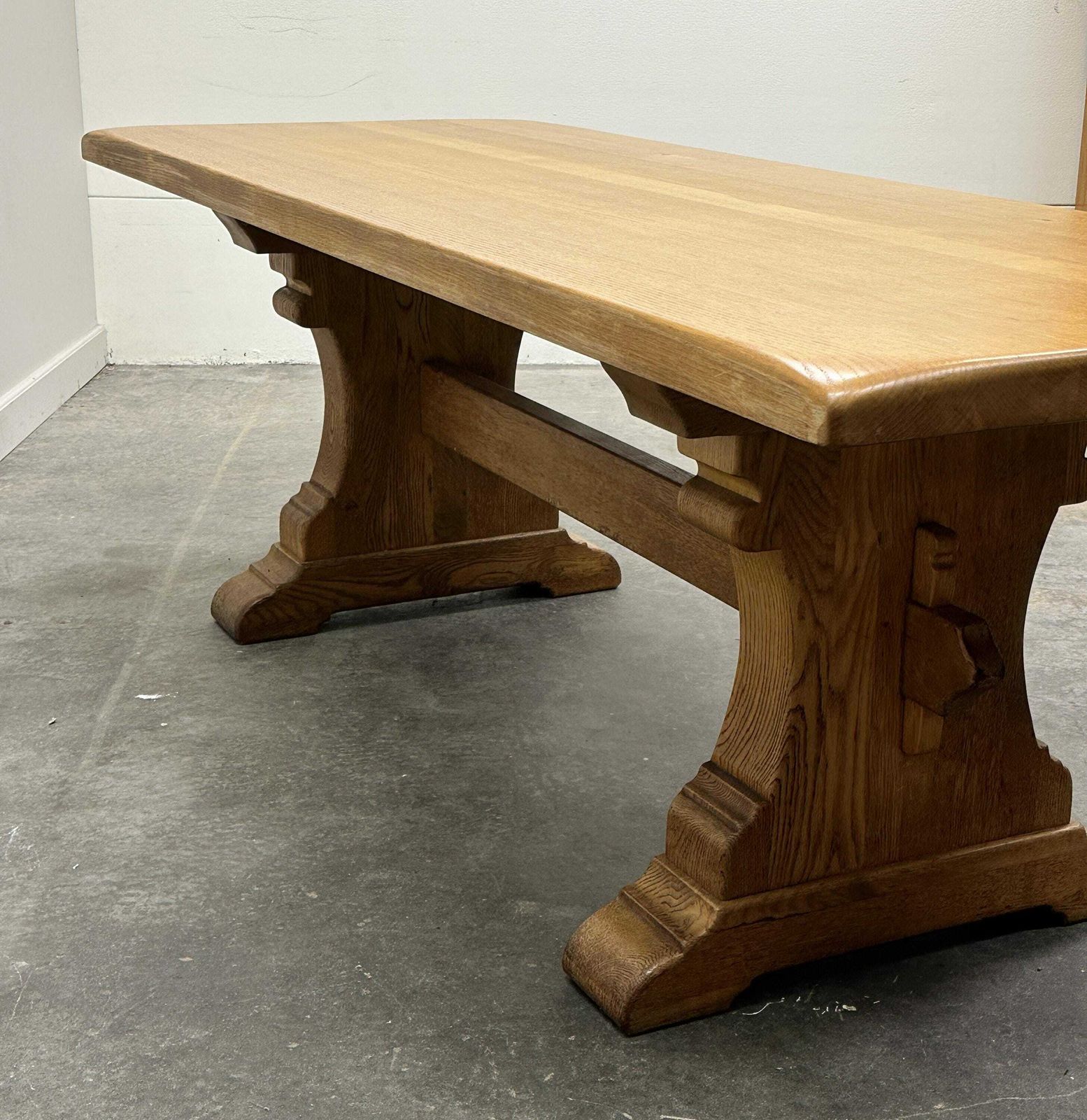 Grote Franse Kloostertafel In Blonde Eik, Jaren 1940. photo Meubels