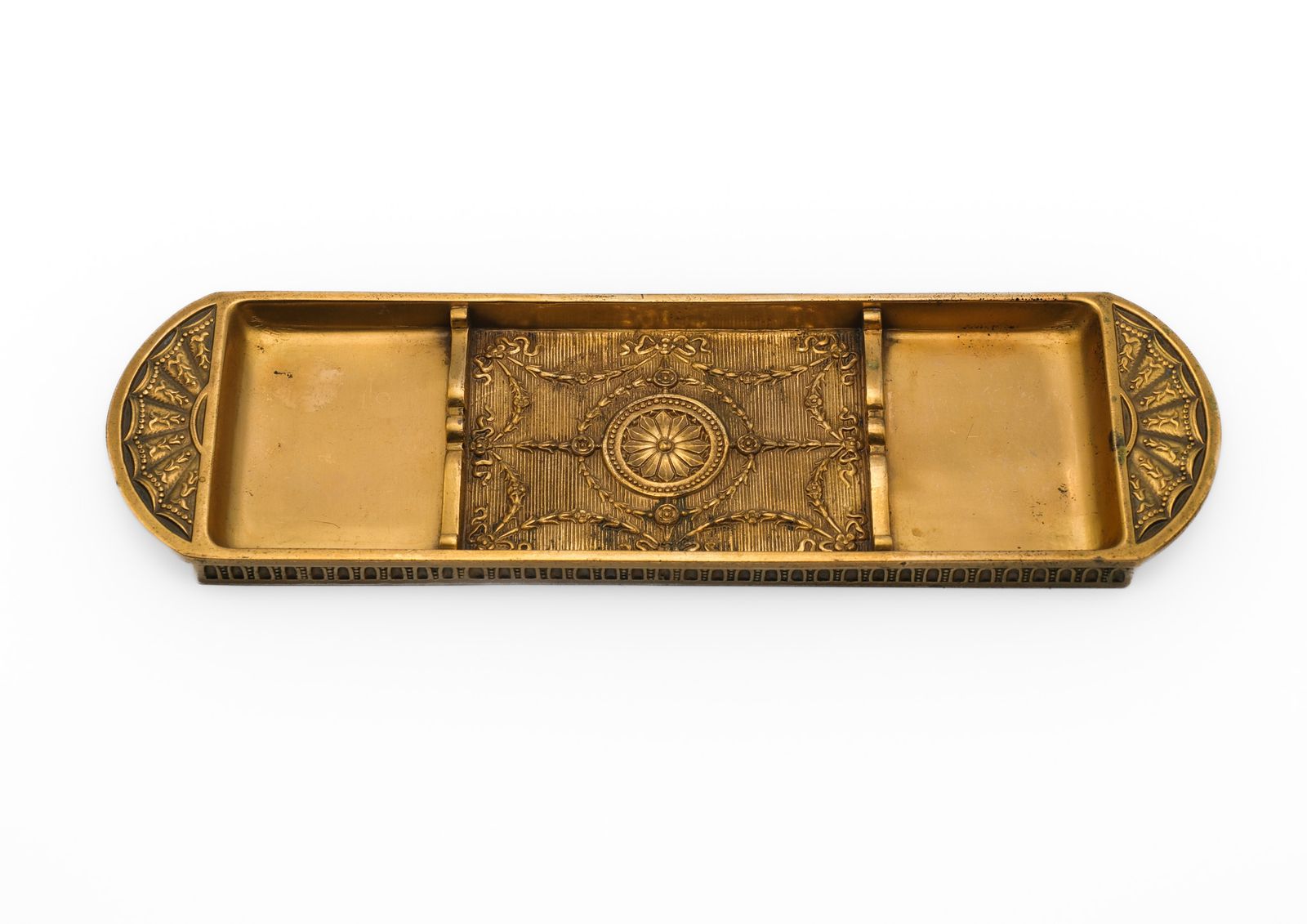 photo vinterior Antique Tiffany Studios Bronze Doré Pen Tray Neoclassical Taste