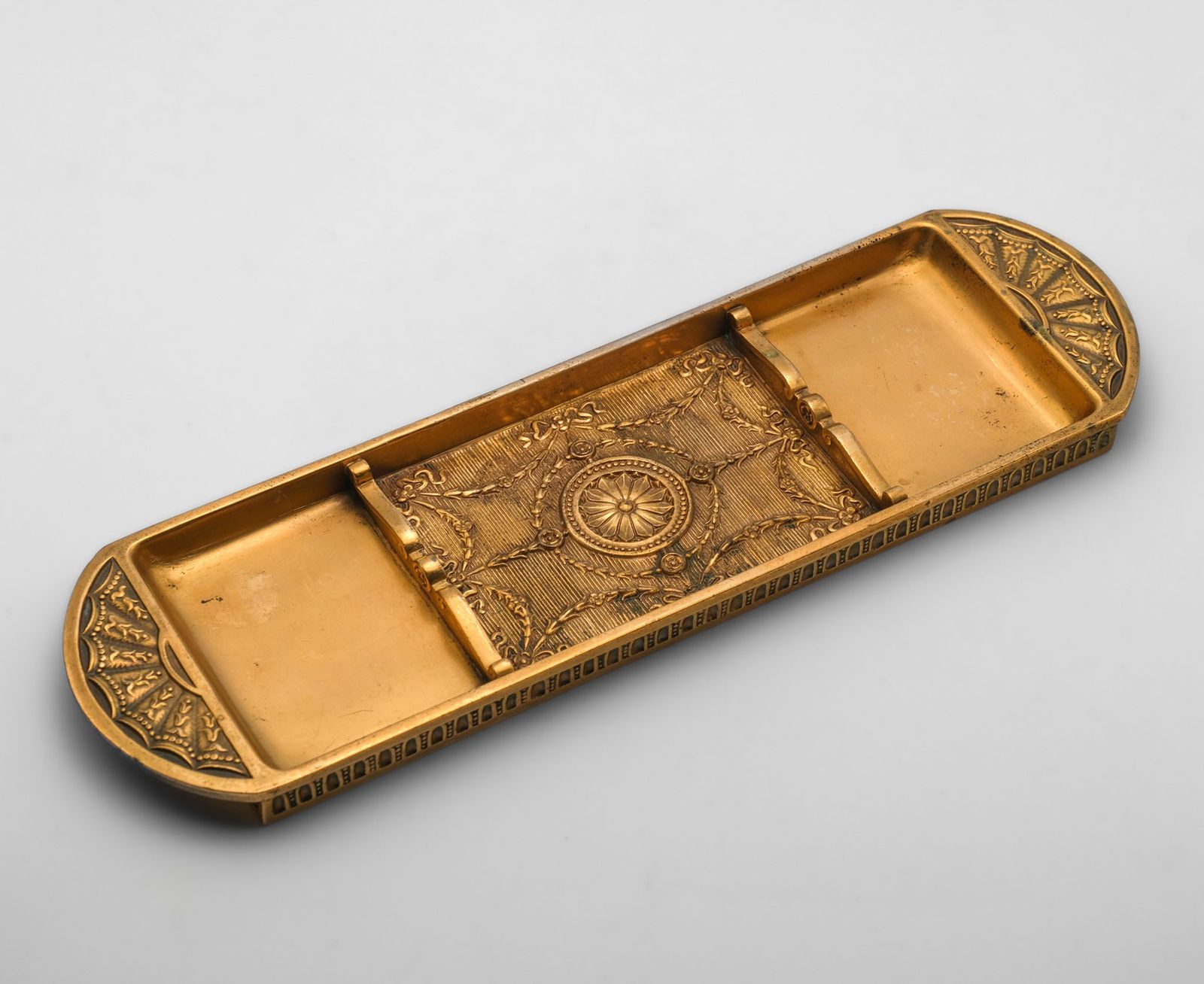 Antique Tiffany Studios Bronze Doré Pen Tray Neoclassical Taste photo furniture