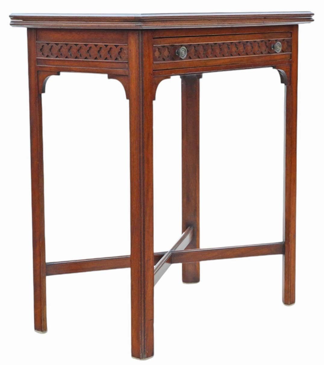 Antique Fine Quality Early 20th Century Mahogany Writing Card Table   Desk Side Dressing photo Furniture