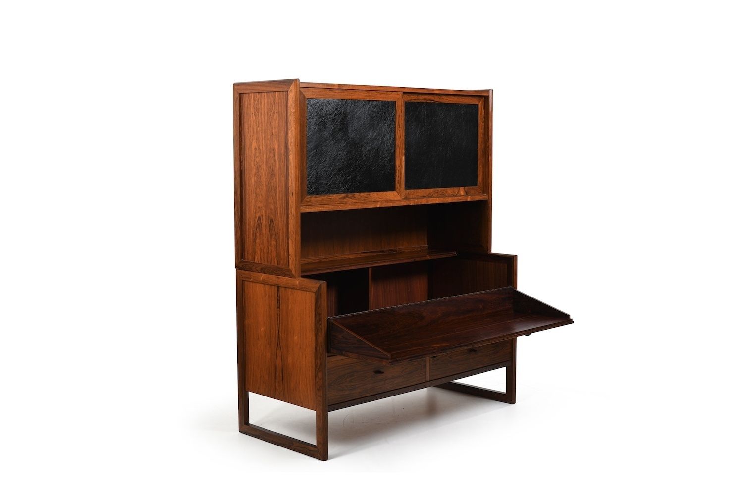 Rare Danish Bar Cabinet With Leather Parts 1960s photo Furniture