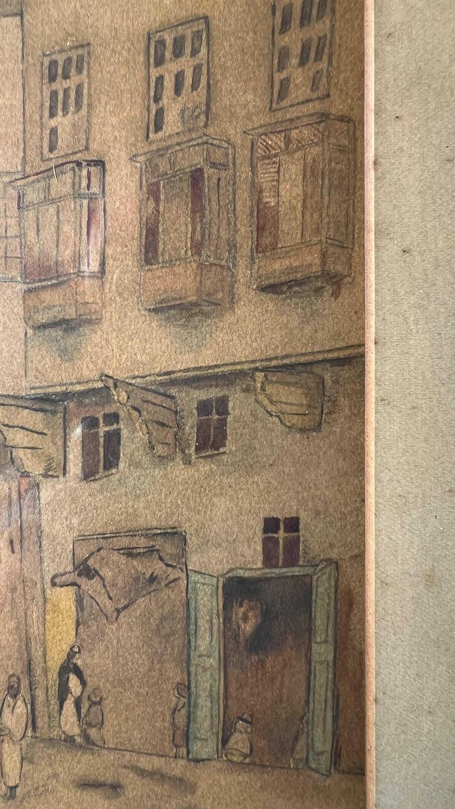 Early 1900 Original And Signed Watercolour Drawing Of A Street In Cairo photo vinterior