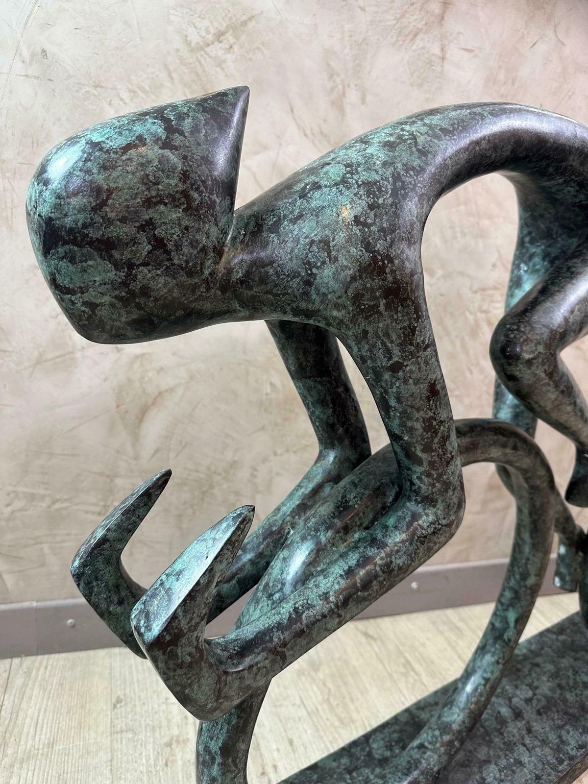 Art Contemporary "Tour De France" Cyclist Bronze Sculpture photo