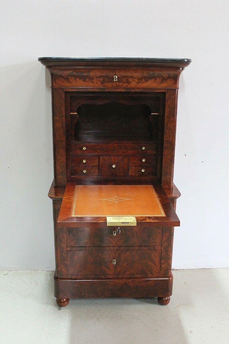 Rare Small Secretary Convenient Restoration, 19th Century photo vinterior