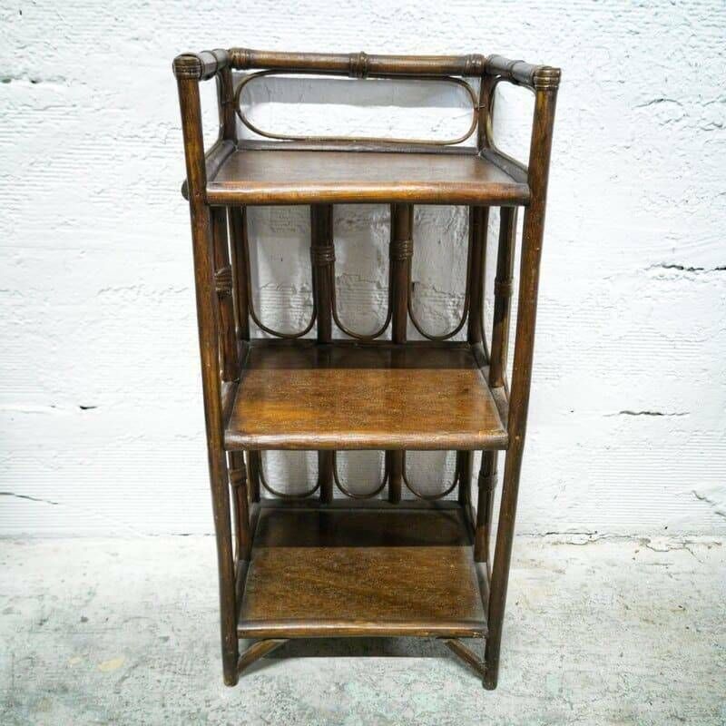 Small Rattan And Wood Shelf, Boho photo furniture