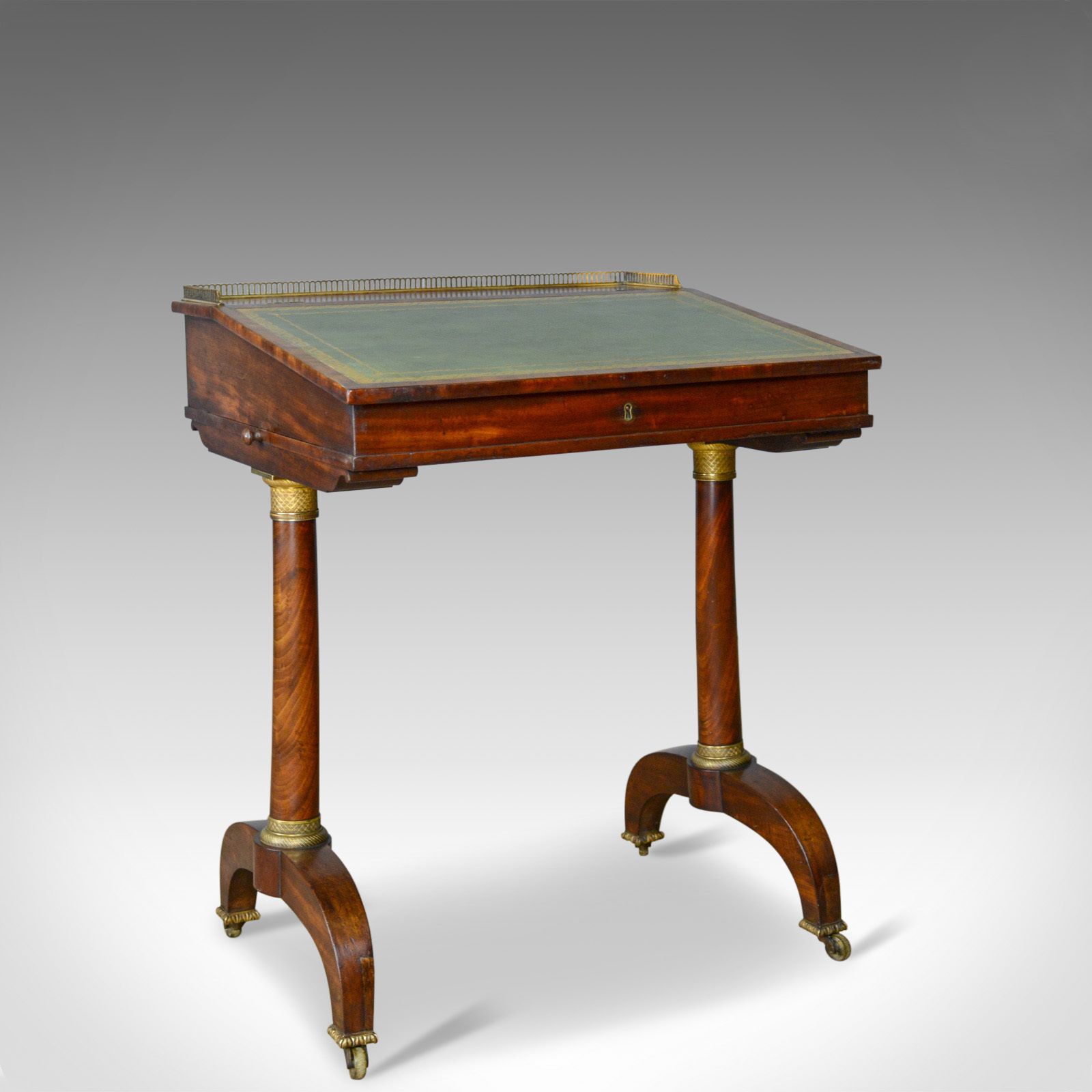 Antique Writing Table, English, Regency, Mahogany, Davenport, Circa 1820