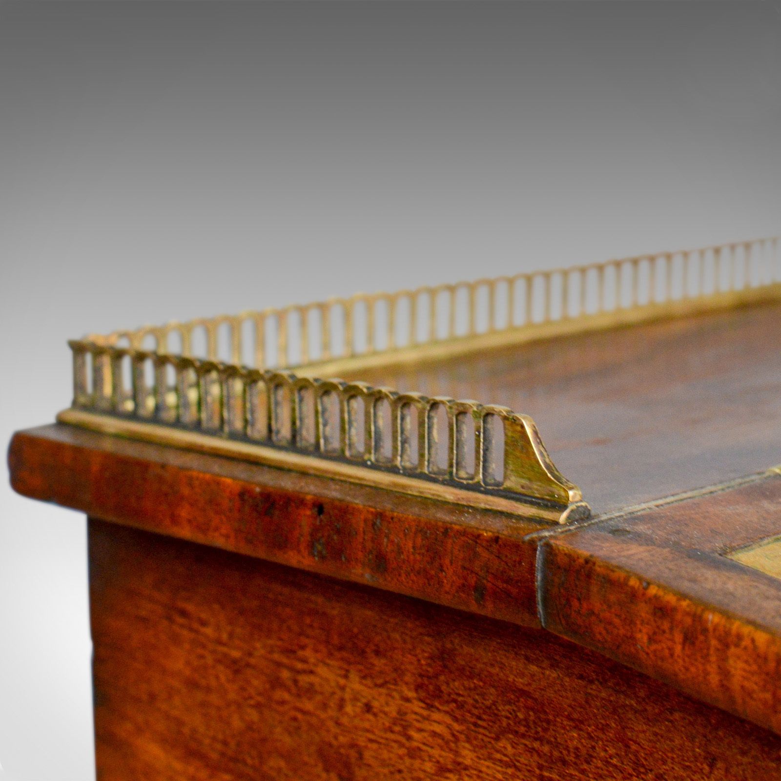 Antique Writing Table, English, Regency, Mahogany, Davenport, Circa 1820 photo vintage